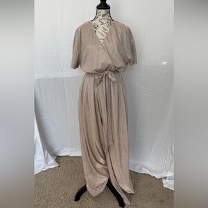 Arula Sparkling Nights Jumpsuit Champagne NWOT